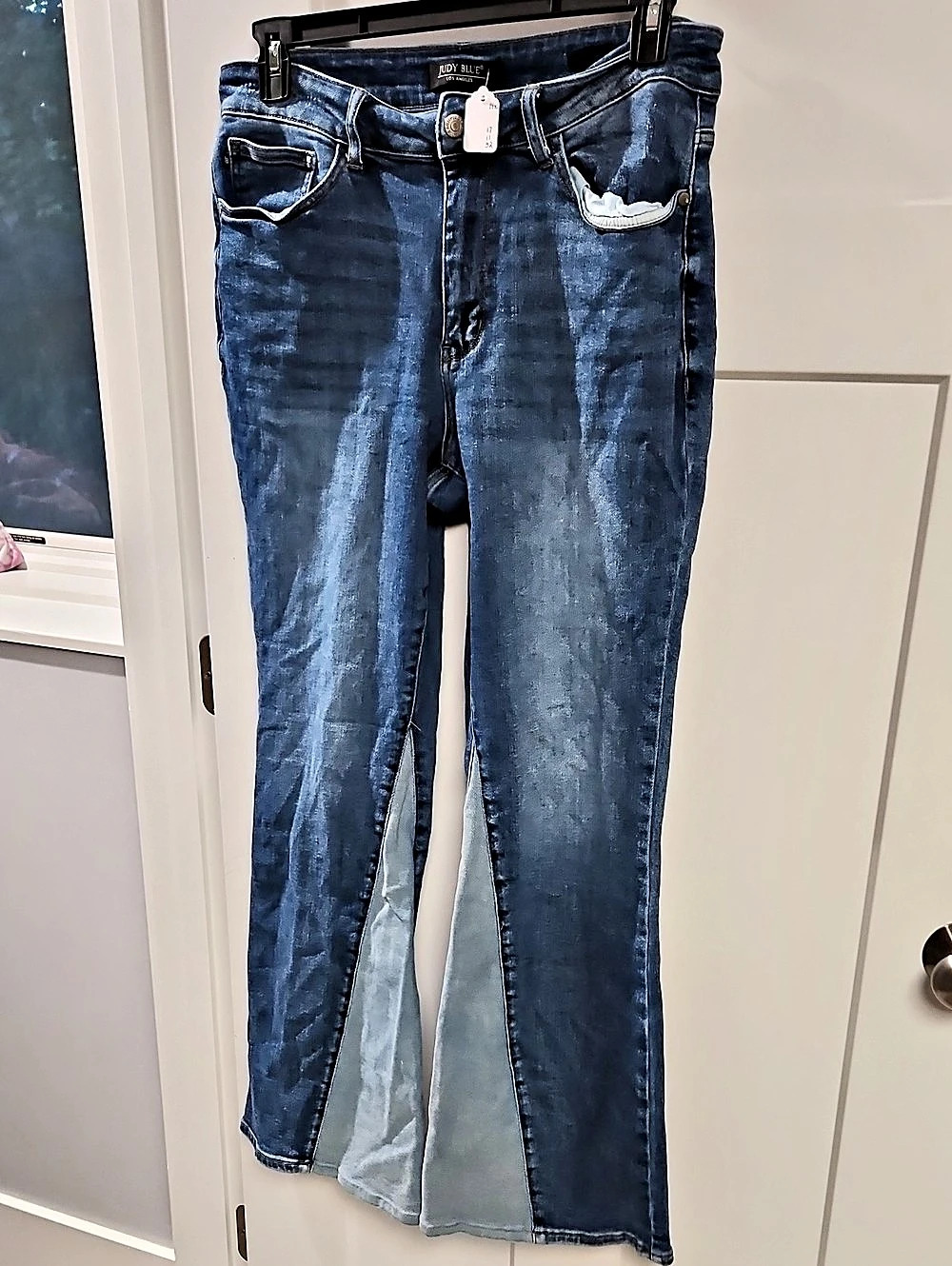 Judy Blue High Waist Tummy Control Contrast Flare Denim Jeans Flare Jeans Blue